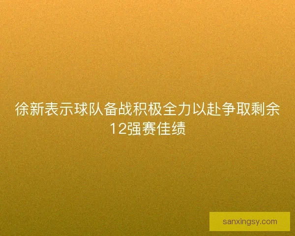 徐新表示球队备战积极全力以赴争取剩余12强赛佳绩